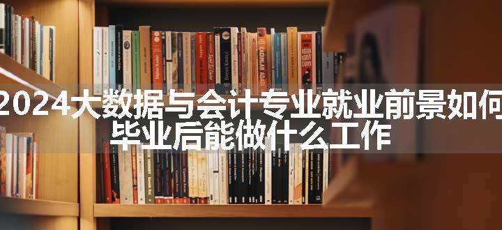 2024大数据与会计专业就业前景如何 毕业后能做什么工作