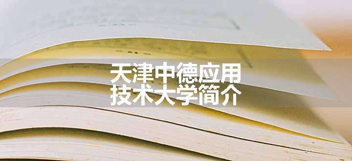 天津中德应用技术大学简介