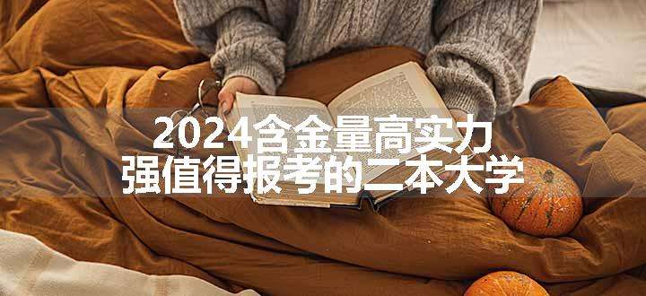 2024含金量高实力强值得报考的二本大学