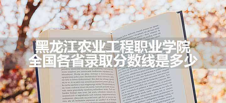 黑龙江农业工程职业学院全国各省录取分数线是多少