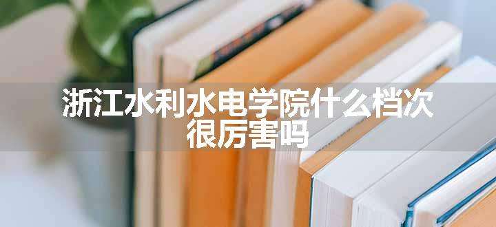 浙江水利水电学院什么档次 很厉害吗