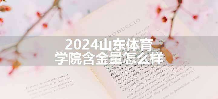 2024山东体育学院含金量怎么样