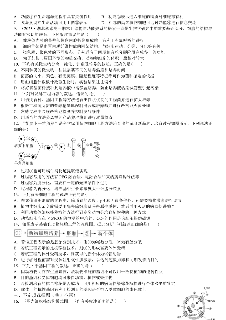 吉林省白城市第一中学2023-2024学年高二下学期6月月考试题 生物 （含解析）