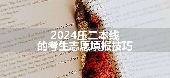 2024压二本线的考生志愿填报技巧