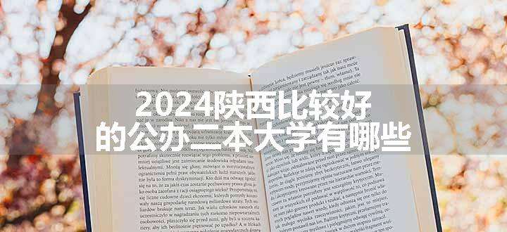 2024陕西比较好的公办二本大学有哪些