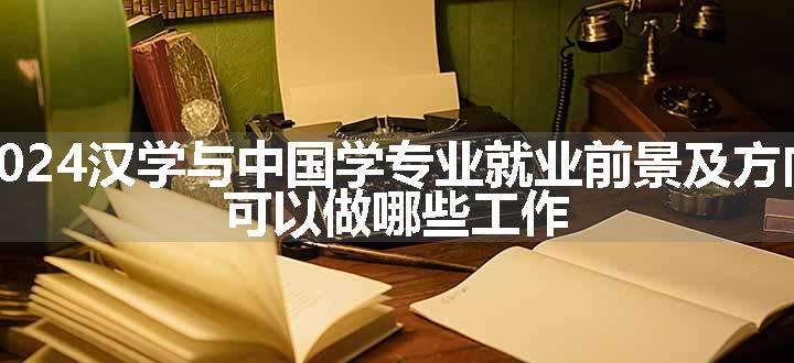 2024汉学与中国学专业就业前景及方向 可以做哪些工作