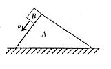 如右图所示，质量为M的三角形木块A静止在水平面上。一质量为m的物体B正沿A的斜面下滑，三角形木块A仍然保...