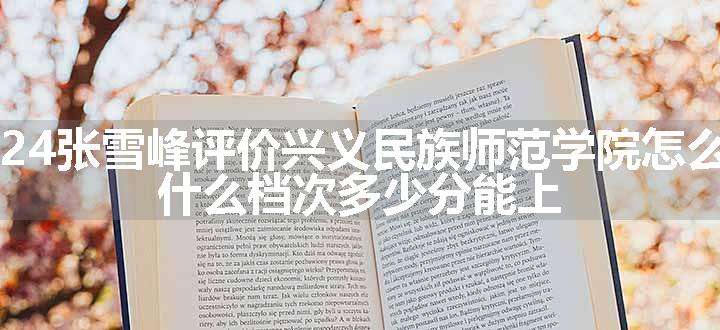 2024张雪峰评价兴义民族师范学院怎么样 什么档次多少分能上