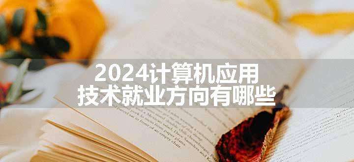 2024计算机应用技术就业方向有哪些