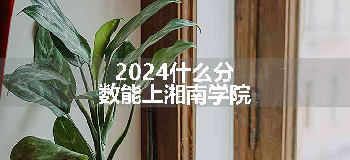 2024什么分数能上湘南学院