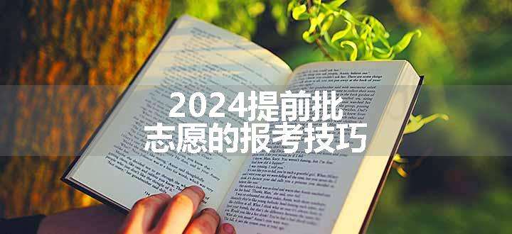 2024提前批志愿的报考技巧