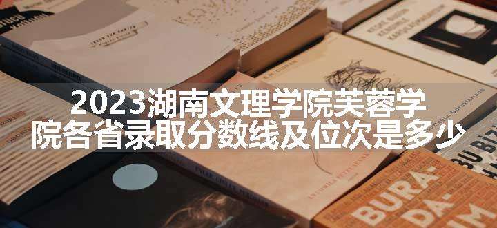 2023湖南文理学院芙蓉学院各省录取分数线及位次是多少