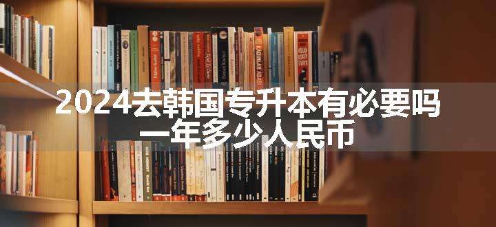 2024去韩国专升本有必要吗 一年多少人民币