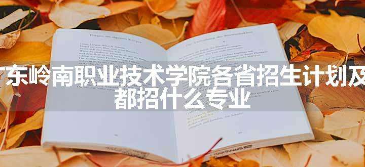 2024年广东岭南职业技术学院各省招生计划及招生人数 都招什么专业