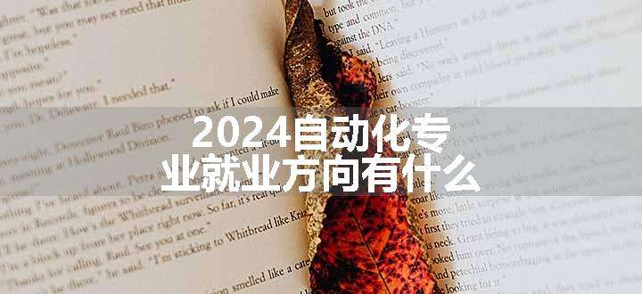 2024自动化专业就业方向有什么