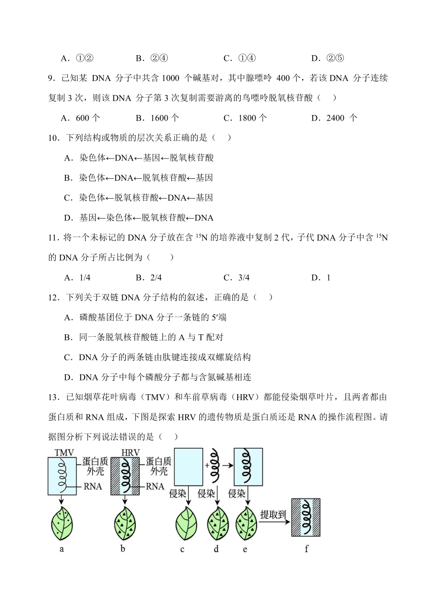 山西省临汾市侯马市第一中学校2023-2024学年高一下学期第三次月考生物试题（无答案）