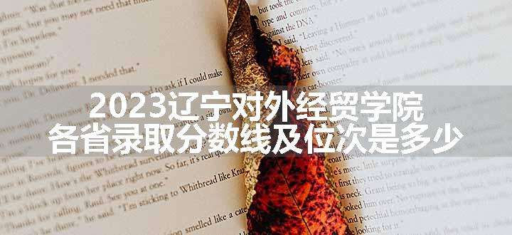 2023辽宁对外经贸学院各省录取分数线及位次是多少