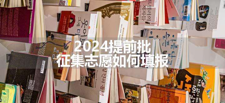 2024提前批征集志愿如何填报