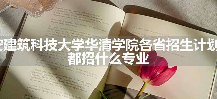 2024年西安建筑科技大学华清学院各省招生计划及招生人数 都招什么专业