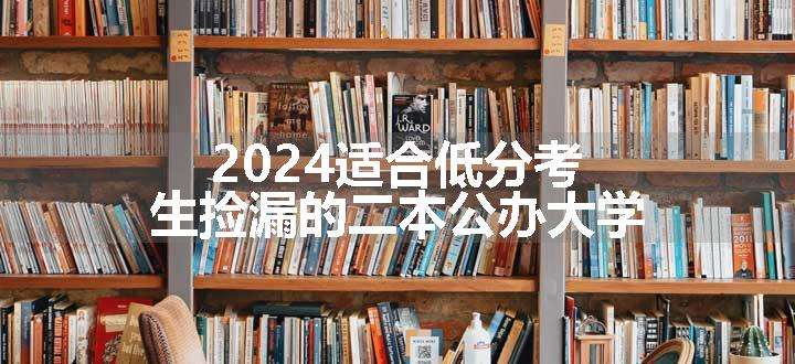 2024适合低分考生捡漏的二本公办大学