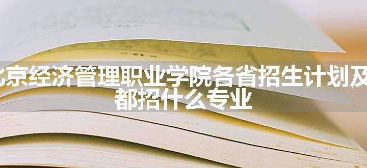 2024年北京经济管理职业学院各省招生计划及招生人数 都招什么专业