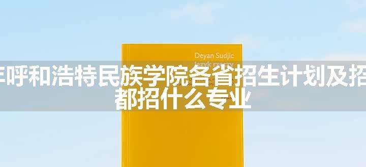 2024年呼和浩特民族学院各省招生计划及招生人数 都招什么专业