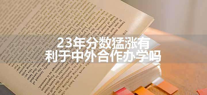 23年分数猛涨有利于中外合作办学吗