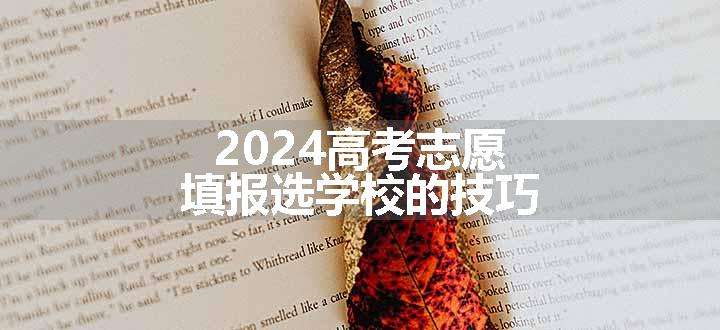 2024高考志愿填报选学校的技巧