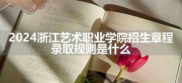 2024浙江艺术职业学院招生章程 录取规则是什么