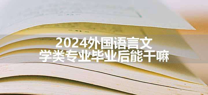 2024外国语言文学类专业毕业后能干嘛