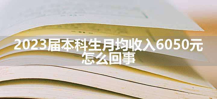 2023届本科生月均收入6050元 怎么回事