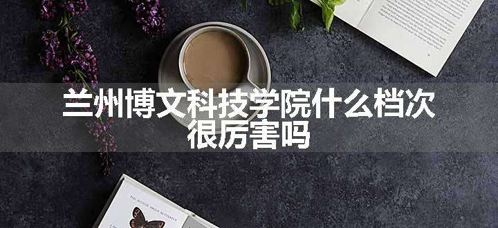 兰州博文科技学院什么档次 很厉害吗