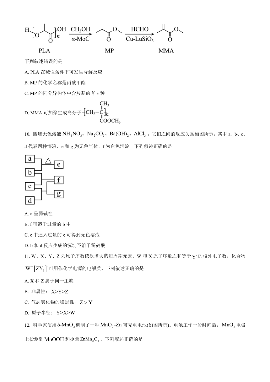 2024年高考全国甲卷理科综合真题（含答案）