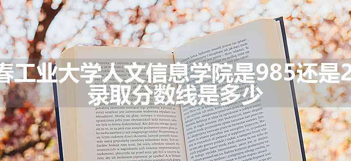 长春工业大学人文信息学院是985还是211 录取分数线是多少