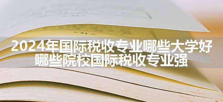 2024年国际税收专业哪些大学好 哪些院校国际税收专业强