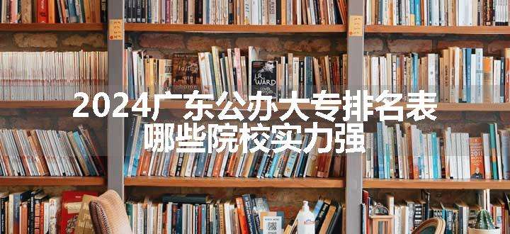 2024广东公办大专排名表 哪些院校实力强