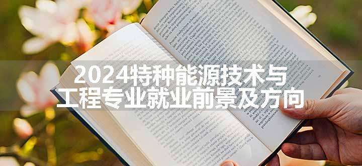 2024特种能源技术与工程专业就业前景及方向