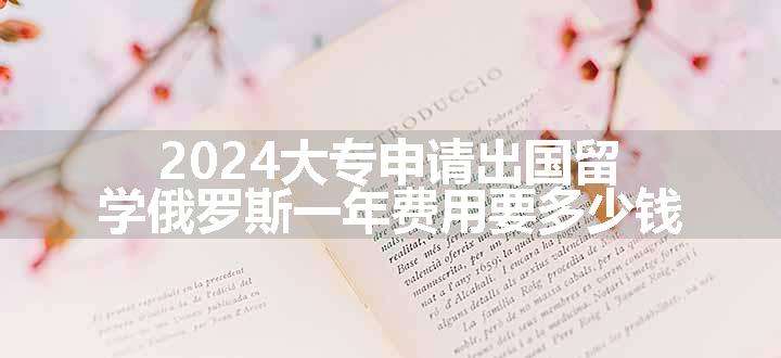 2024大专申请出国留学俄罗斯一年费用要多少钱