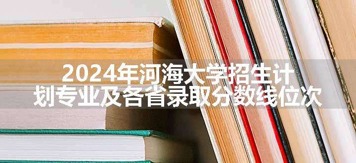 2024年河海大学招生计划专业及各省录取分数线位次