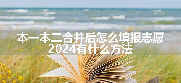 本一本二合并后怎么填报志愿 2024有什么方法