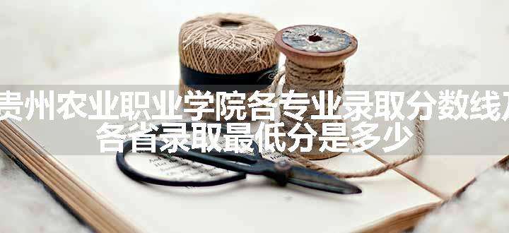 2024贵州农业职业学院各专业录取分数线及位次 各省录取最低分是多少