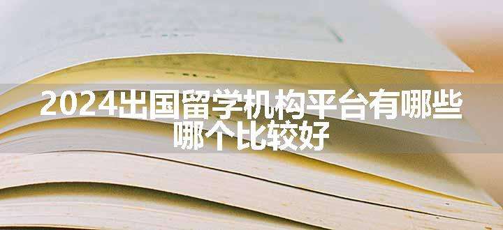 2024出国留学机构平台有哪些 哪个比较好