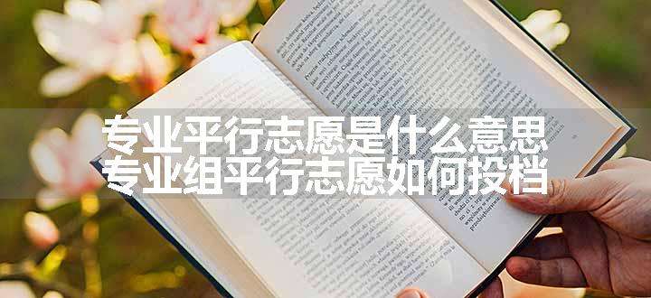 专业平行志愿是什么意思 专业组平行志愿如何投档