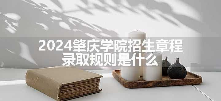 2024肇庆学院招生章程 录取规则是什么