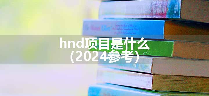 hnd项目是什么（2024参考）