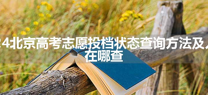 2024北京高考志愿投档状态查询方法及入口 在哪查