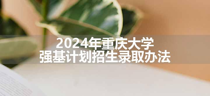 2024年重庆大学强基计划招生录取办法