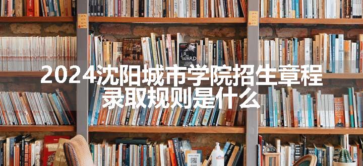 2024沈阳城市学院招生章程 录取规则是什么