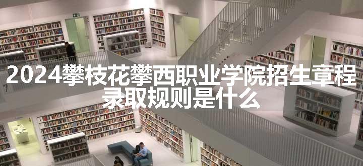 2024攀枝花攀西职业学院招生章程 录取规则是什么