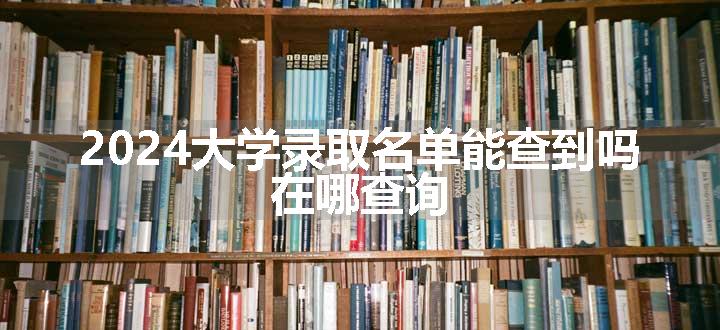 2024大学录取名单能查到吗 在哪查询